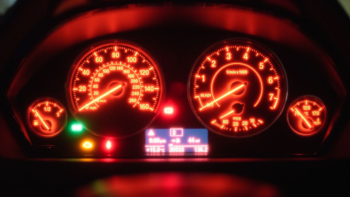 Car Dashboard Illuminated Odometer at Night
Interior dashboard with illuminated lights.
Steven Robinson Pictures