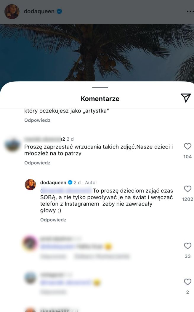 Doda wyjaśnia internautę