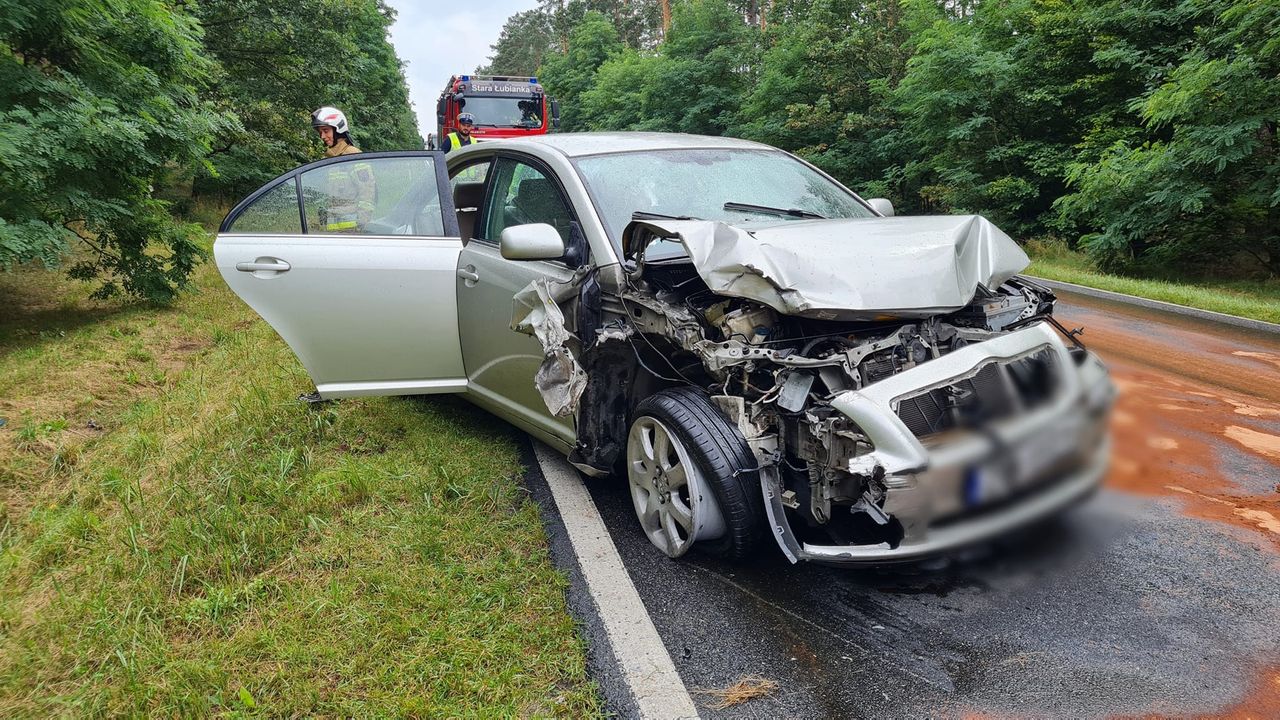 Wypadek na trasie Stara Łubianka – Piła. Zderzyły się 4 pojazdy