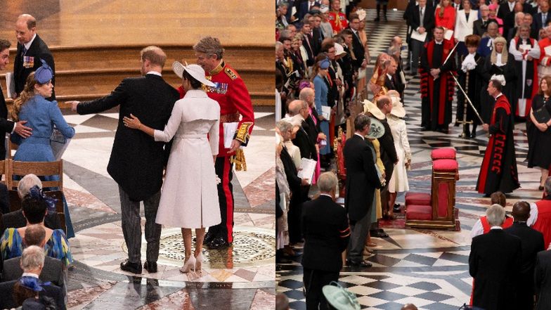 Rodzina królewska podczas mszy dla Królowej Elżbiety II