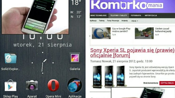 Odtwarzanie wideo w czasie wykonywania innych czynności w Androidzie 1