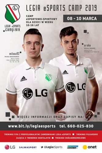Plakat promujący Legia eSports Camp 2019