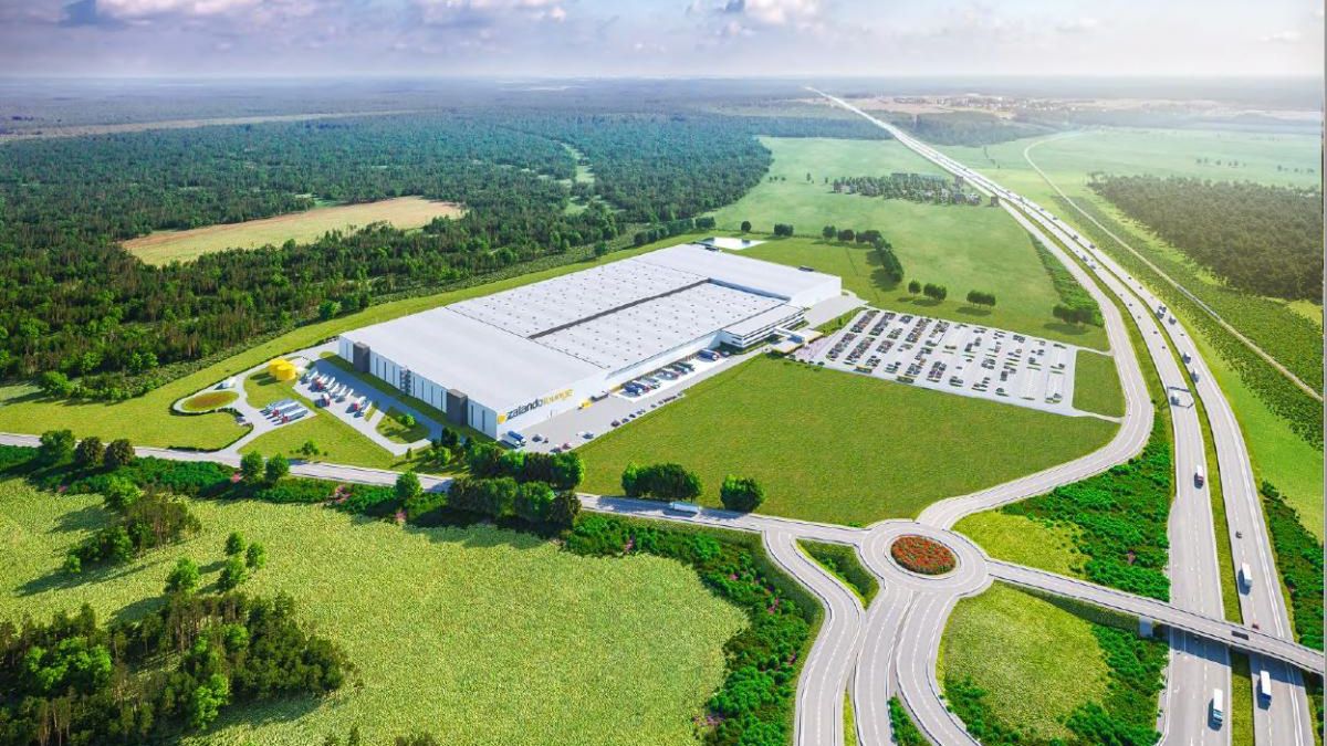 Wizualizacja nowego centrum Zalando pod Olsztynkiem