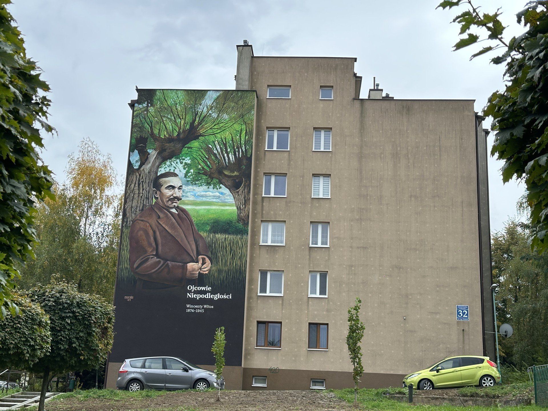 Mural z wizerunkiem Wincentego Witosa w Bochni