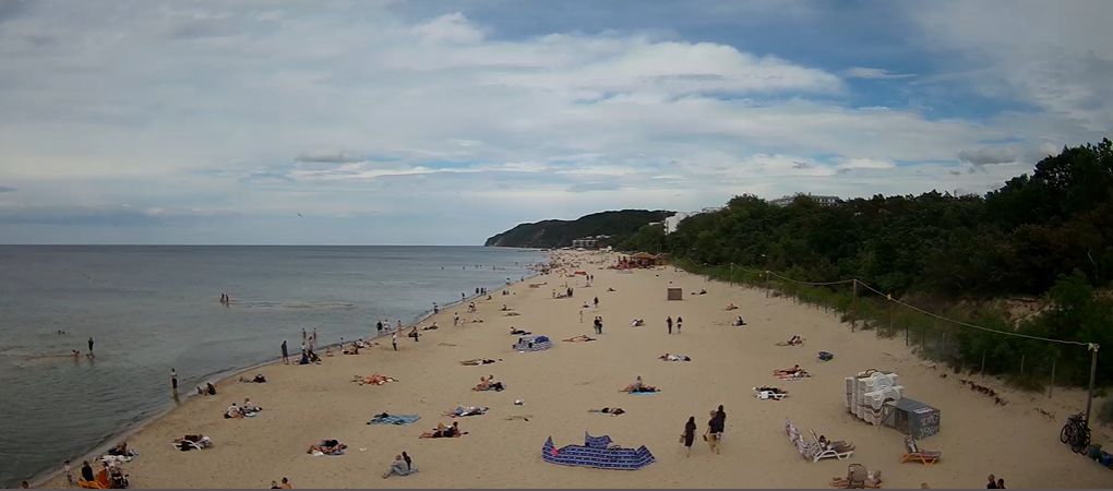 Widok na plażę w Międzyzdrojach
