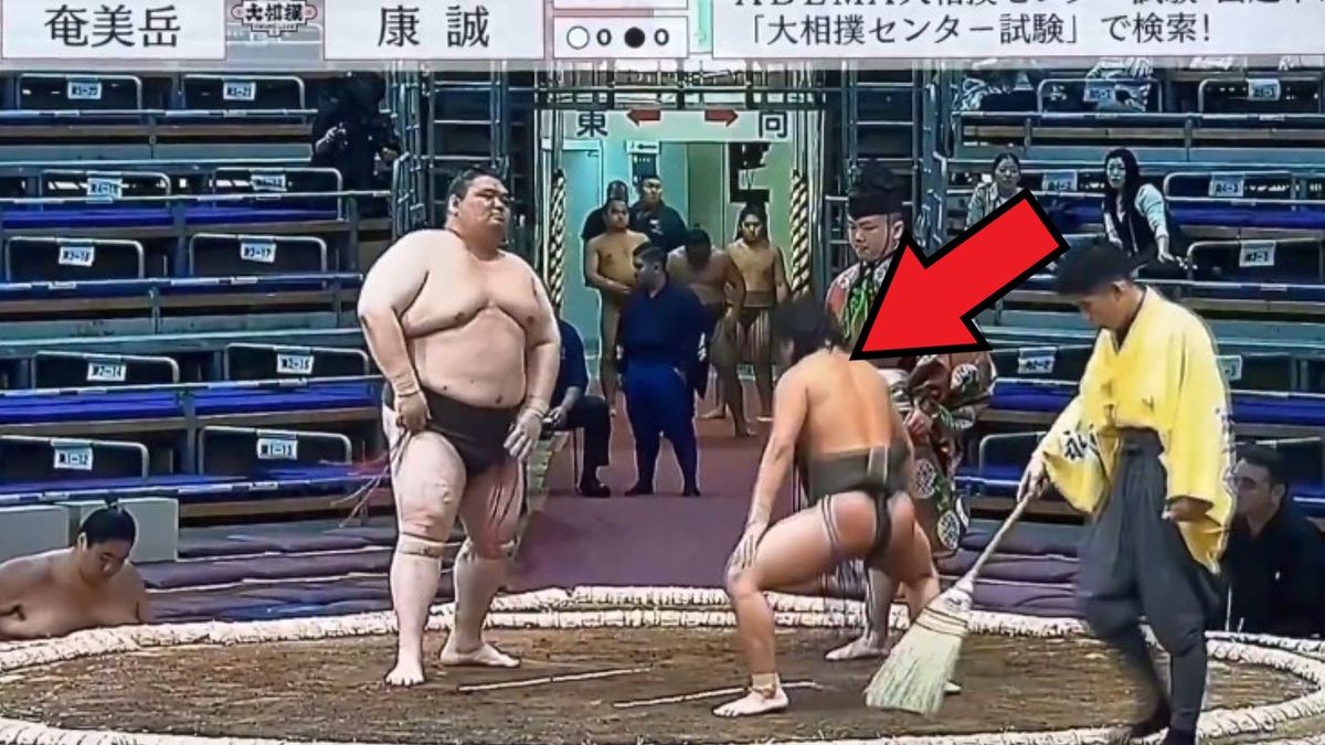 Twitter / x.com/mrjeffu / Na zdjęciu: walka sumo w Japonii