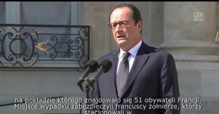 Prezydent Francji potwierdza, że we wraku samolotu Air Algerie nie znaleziono żywych osób.