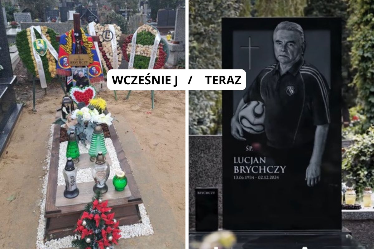 Lucjan Brychczy - grób kiedyś i teraz