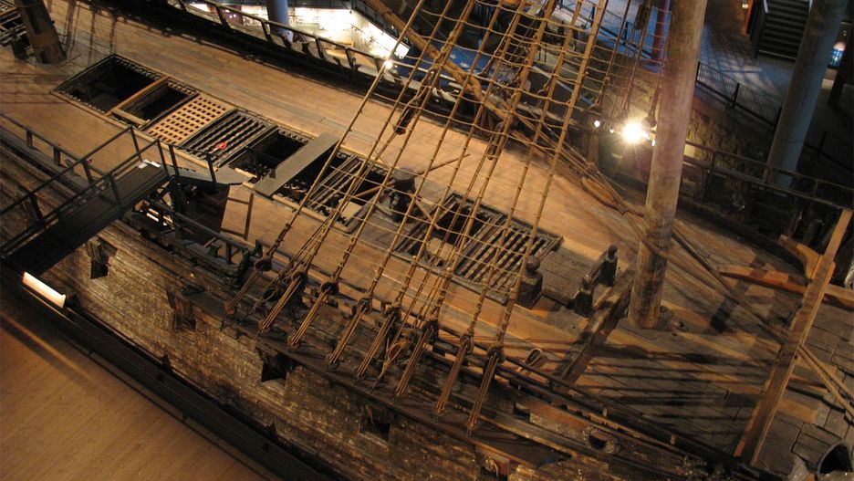 Szwedzki galeon Vasa, zbudowany w 1627 r., w tym samym, w którym rozegrała się bitwa pod Oliwą. Można go zobaczyć w Muzeum Vasa w Sztokholmie