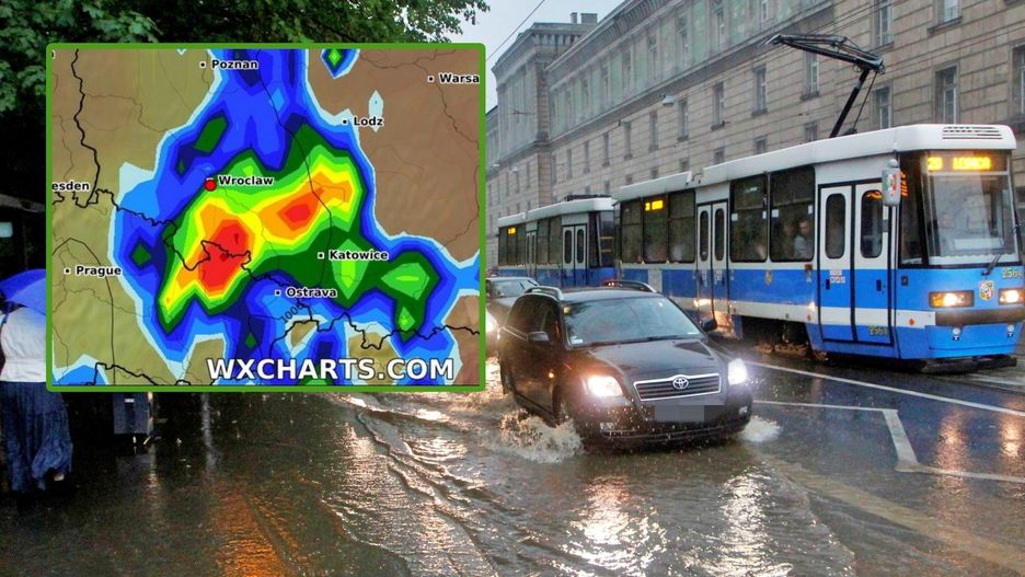 Intensywne opady na Dolnym Śląsku. Od rana we wtorek (08.07) obowiązują dwa stopnie zagrożenia. 