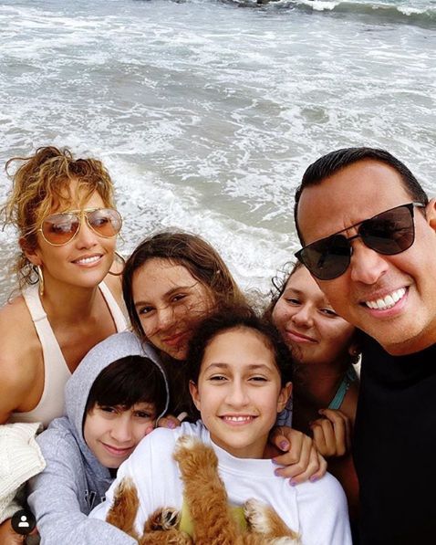 Jennifer Lopez i Alex Rodriguez z dziećmi