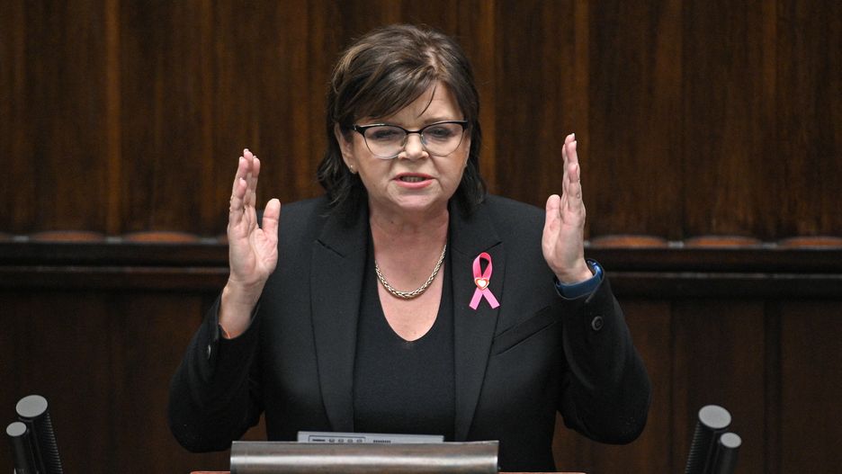 Izabela Leszczyna
Warszawa, 16.10.2024. Minister zdrowia Izabela Leszczyna na sali plenarnej Sejmu w Warszawie, 16 bm. Prezydent Duda wyg�osi� podczas posiedzenia izby or�dzie w zwi�zku z rocznic� wybor�w parlamentarnych z 2023 roku. (amb) PAP/Marcin Obara
Marcin Obara
obrady Sejmu, or�dzie prezydenta, polityk, polityka, posiedzenie Sejmu, sejm, X kadencja, 10, 10., Dziesi�ta, kadencji, Obrady, Sala plenarna posiedze� obrad, Sejm RP, r�owa wst��ka, gest, symbol