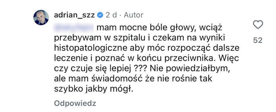 Adrian ze "ŚOPW" ujawnił, jak się teraz czuje