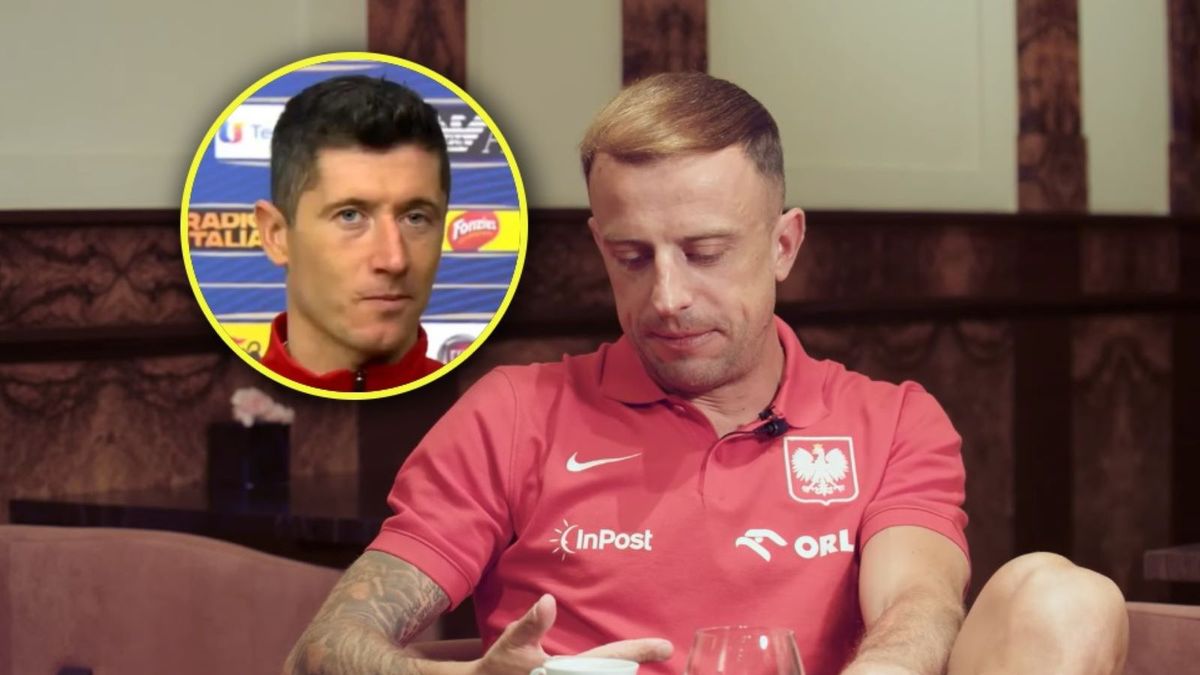 YouTube / meczyki.pl/Twitter/TVP Sport / Na zdjęciu: Kamil Grosicki, na małym zdjęciu: Robert Lewandowski