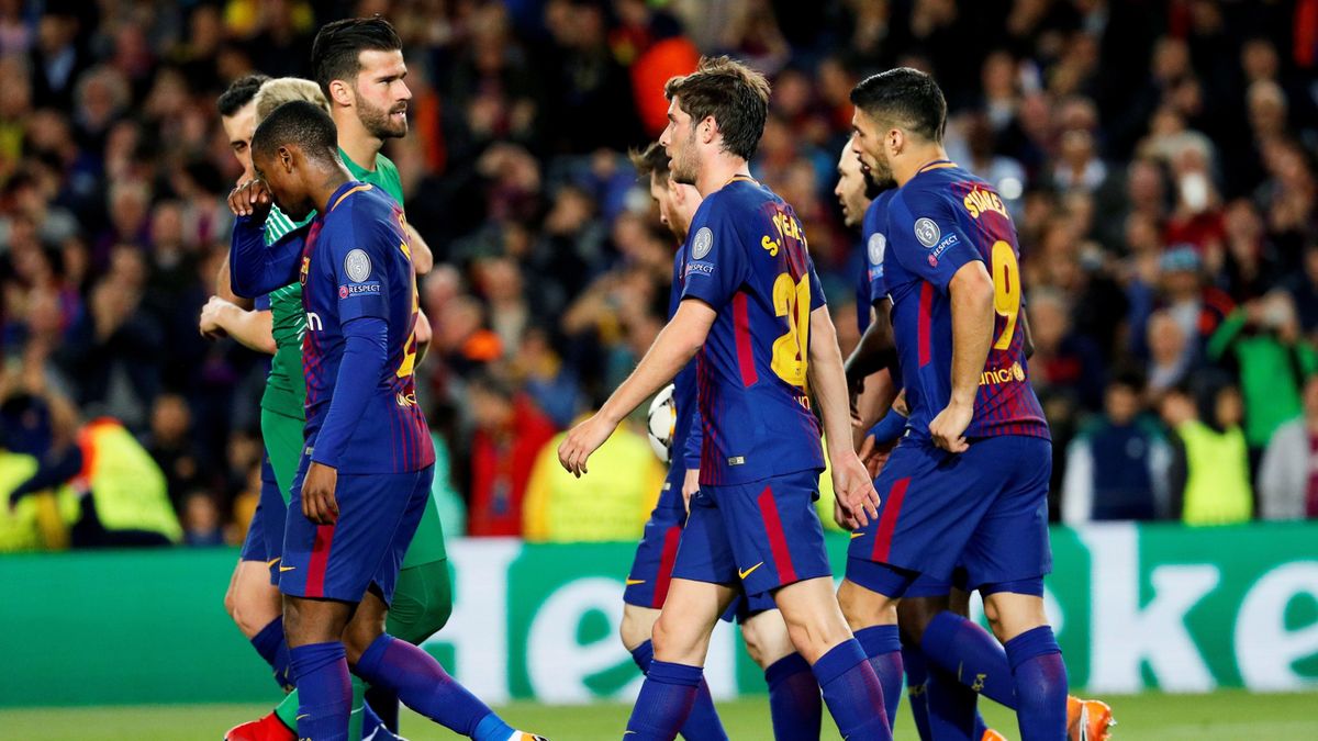 Piłkarze FC Barcelona po strzelonej bramki
