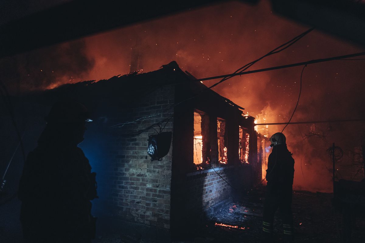 Ogień w ukraińskiej wsi