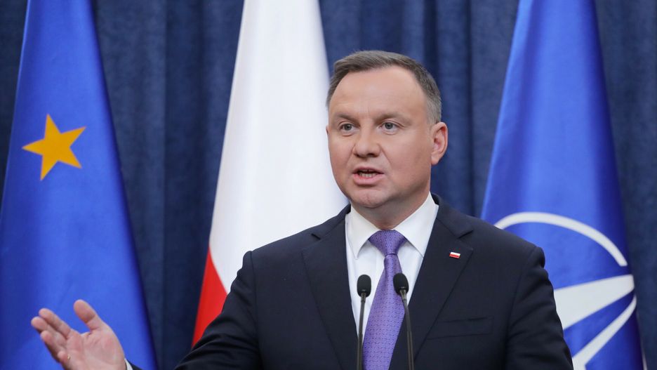 Posiedzenie Rady Bezpiecze?stwa NarodowegoFot. Beata Zawadzka/East News Warszawa, 02.03.2022. Palac Prezydencki. Wypowiedz Prezydenta RP po posiedzeniu Rady Bezpieczenstwa Narodowego w zwiazku z rosyjska agresja na Ukraine.
N/z: prezydent Andrzej Duda w czasie konferencji prasowe po posiedzeniu.Beata Zawadzka