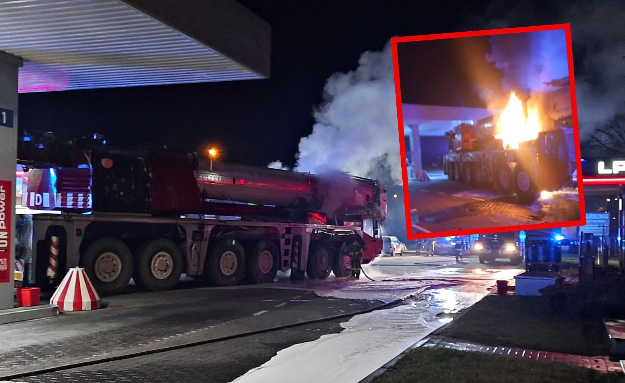 Pożar na stacji paliw
