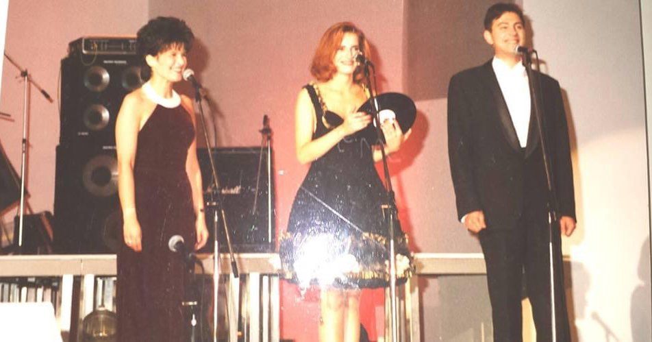 Paulina Smaszcz podczas Festiwalu w Sopocie w 1992 roku 