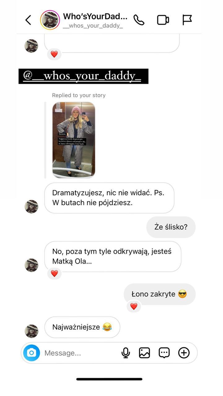 Ola Żebrowska z "obrzyganym" płaszczu