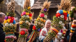 Połykali "kotki" i zatykali palmy na dachach. Niedziela Palmowa na terenach obecnego LSM