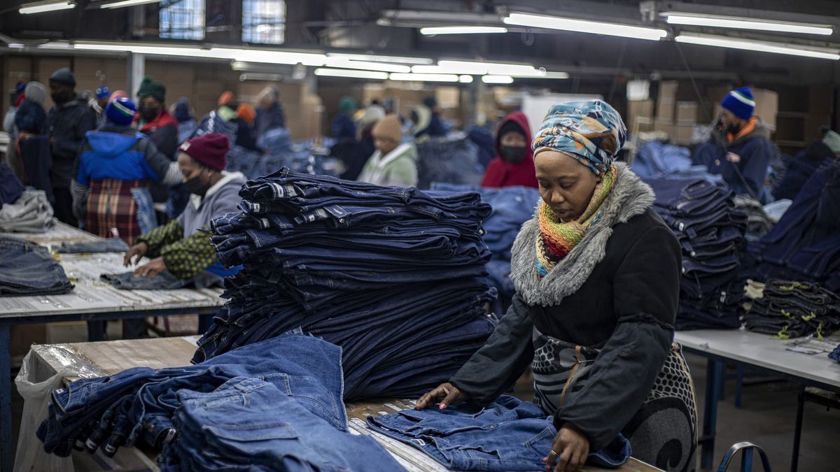 Presitex - Lesotho's Largest Textile Producer
MASERU, LESOTHO - JULY 3: A garment factory worker folds denim products on July 3, 2025 in Ha Thetsane Industrial Area in Maseru, Lesotho. Lesotho garment manufacturer Presitex makes denim and exports exclusively to the South African jeans market. It is the largest garment factory in Lesotho, employing over 2000 workers. (Photo by Per-Anders Pettersson/Getty Images)
Per-Anders Pettersson
garment factory, worker, woman, labor