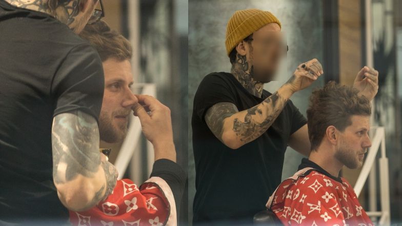 Antek Królikowski robi się na bóstwo u barbera i raczy dymem z papierosa