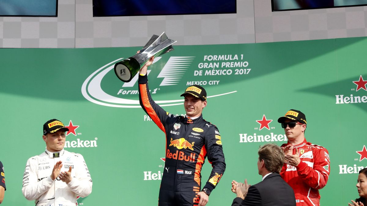 Zdjęcie okładkowe artykułu: PAP/EPA / Jorge Nunez  / Na zdjęciu (od lewej): Valtteri Bottas, Max Verstappen i Kimi Raikkonen na podium GP Meksyku