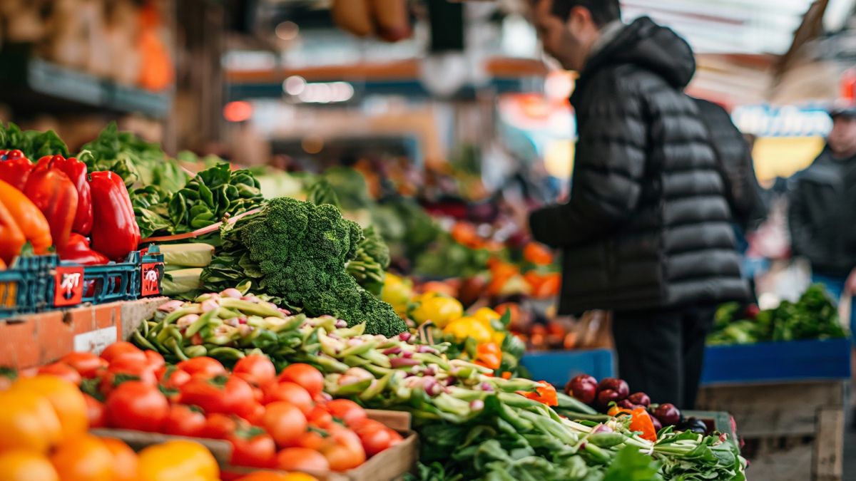 Targ ze świeżymi owocami i warzywami