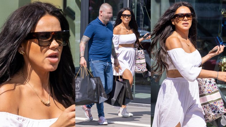 Sylwia Bomba w stylizacji za prawie 20 tysięcy złotych wychodzi ze sklepu z ekskluzywnymi meblami