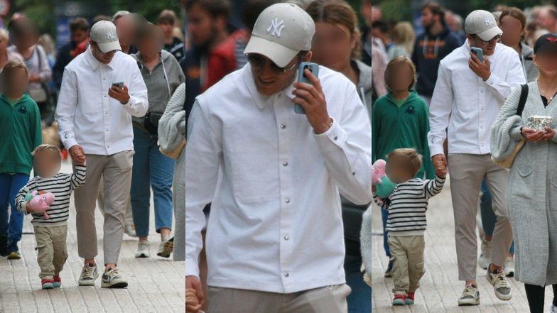 Piotr Zieliński spaceruje po Sopocie z żoną i synkiem
