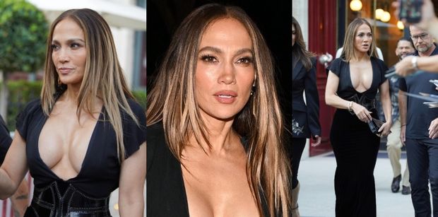 Jennifer Lopez świeci OKAZAŁYM dekoltem na paryskim Tygodniu Mody. Dacie wiarę, że zaraz skończy 57 lat? (ZDJĘCIA)