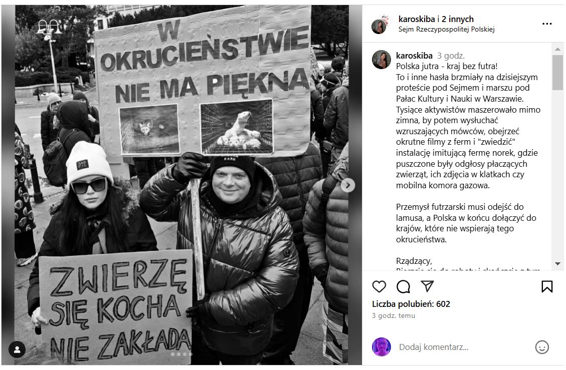 Krzysztof Skiba na proteście. 