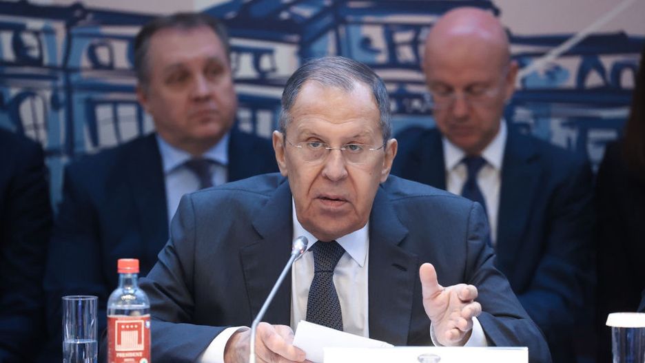 Russia slams Trump's plan to take over Gaza
MOSCOW, RUSSIA - FEBRUARY 5: (----EDITORIAL USE ONLY - MANDATORY CREDIT - 'RUSSIAN FOREIGN MINISTRY / HANDOUT' - NO MARKETING NO ADVERTISING CAMPAIGNS - DISTRIBUTED AS A SERVICE TO CLIENTS----) Russian Foreign Minister Sergei Lavrov speaks during the roundtable meeting on Ukraine with ambassadors in Moscow, Russia on February 05, 2025. Russia on Wednesday slammed US President Donald Trump's plan to take over the Gaza Strip as a manifestation of the Western "cancel culture." Speaking at a roundtable meeting on Ukraine with ambassadors in Moscow, Lavrov argued that this "culture of cancellation" has now become particularly evident in relation to the situation in the Middle East. (Photo by Russian Foreign Ministry / Handout/Anadolu via Getty Images)
Anadolu
poltiical, russia-ukraine, moscow, russian foreign minister sergei lavrov, russian foreign minister