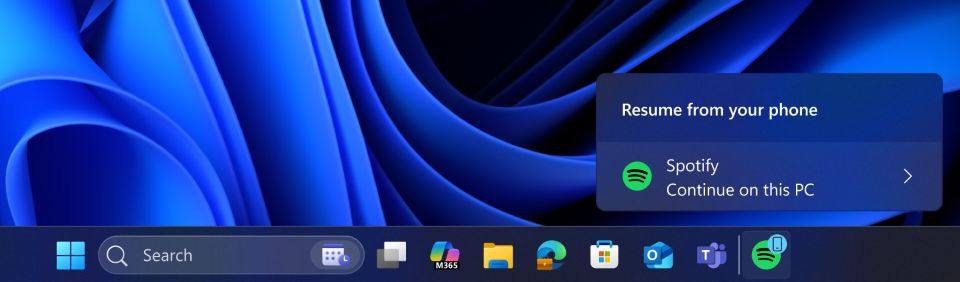 Windows 11 pozwoli wznowić słuchanie muzyki z telefou na PC