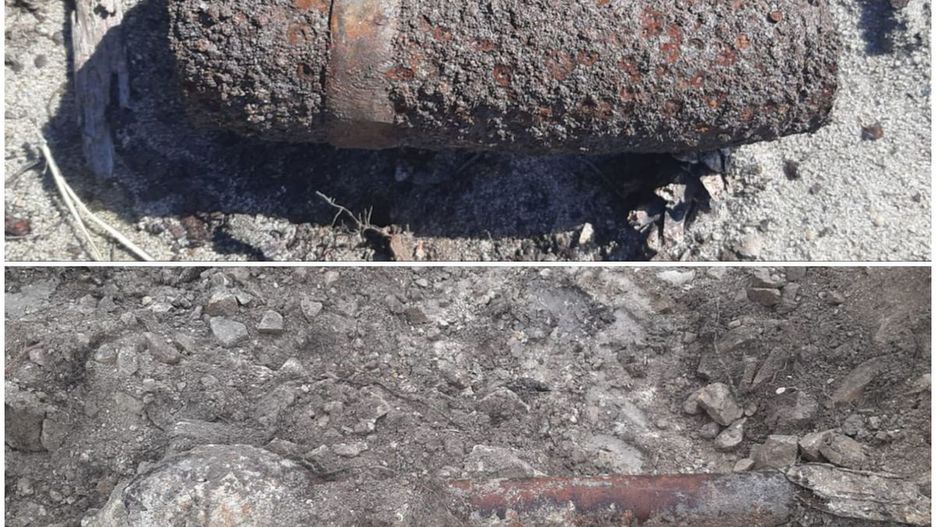 Pocisk rakietowy oraz rakieta o długości 1,7 m z czasów II wojny światowej
