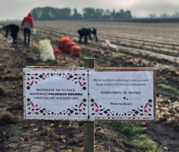 Rolnicy postawili tabliczkę na polu. Czekali na to cały rok