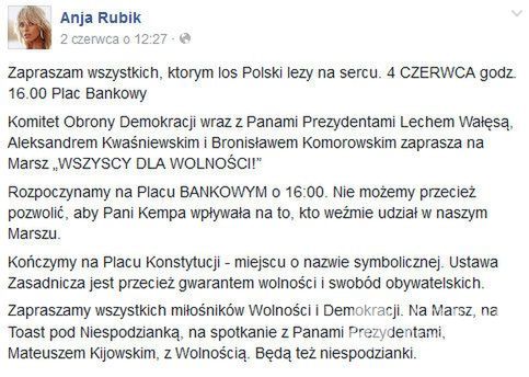 Anja Rubik (screen Facebook)