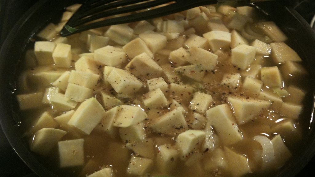 Gotowana brukiew bez dodatku soli, odsączona