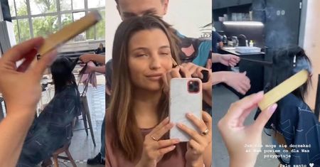 Ezoteryczna Julia Wieniawa OKADZA plan zdjęciowy "secret projectu" dymem z magicznego drewienka: "OCZYSZCZAMY ENERGIĘ" (ZDJĘCIA)