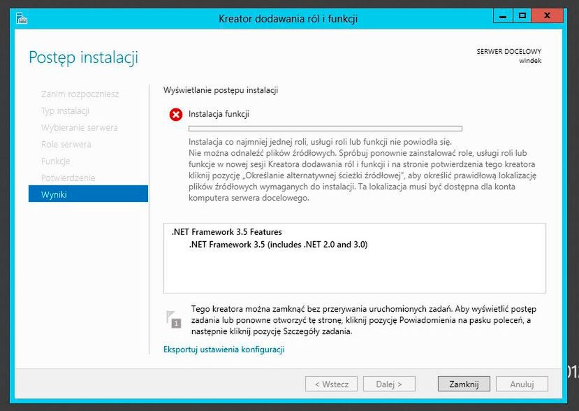 NetFramework v3.5 i problemy z instalacją na WindowsServer2012