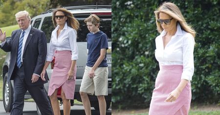 Melania Trump chwali się nogami w eleganckiej spódnicy (ZDJĘCIA)