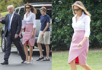 Melania Trump chwali się nogami w eleganckiej spódnicy (ZDJĘCIA)