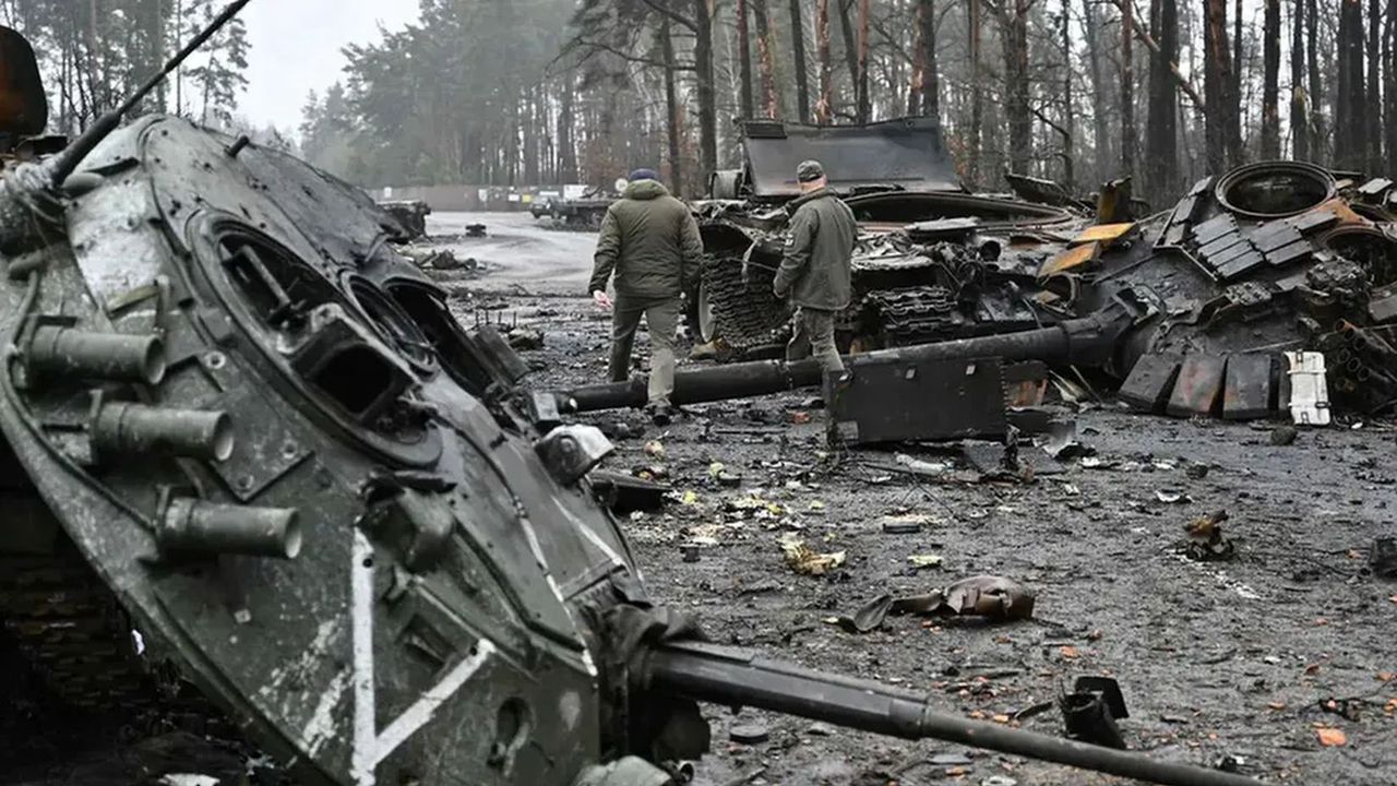Destroyed Russian armored equipment in Ukraine, illustrative photo