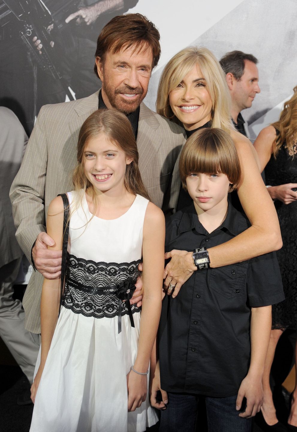 Chuck Norris z żoną i dziećmi