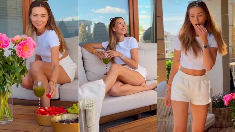 Sandra Kubicka pokazała taras w nowym domu. BOHO z kieliszkiem