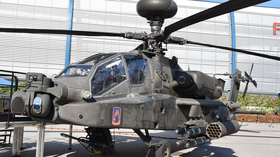 AH-64 Apache prezentowany na targach MSPO w Kielcach