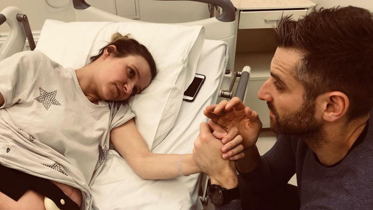 Joanna Koroniewska z Maciejem Dowborem w szpitalu 