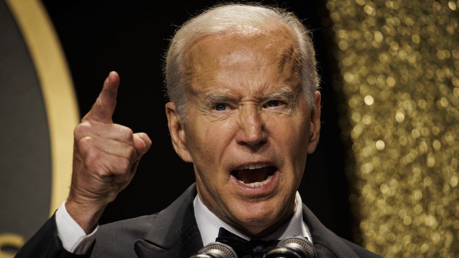 US President Joe Biden speaks at the Phoenix Awards Dinner in Washington, D.C., US, on Saturday, Oct. 1, 2022. The Biden administration this week was accused in a lawsuit by six Republican-led states of overstepping its authority with a plan to forgive federal student loans. Photographer: Samuel Corum/Bloomberg via Getty Images