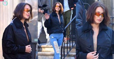 Bella Hadid chwali się dekoltem do pępka